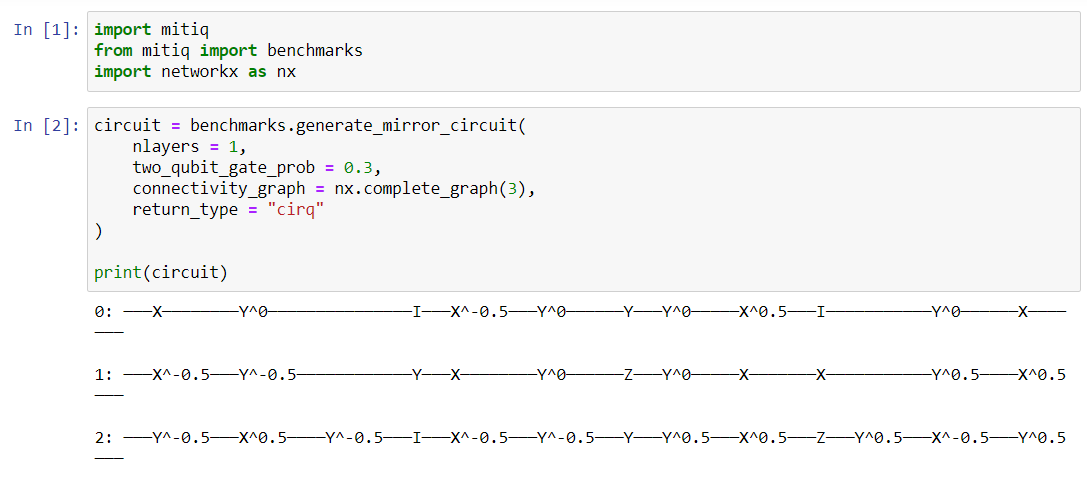 An example of a simple, single layer randomized mirror circuit